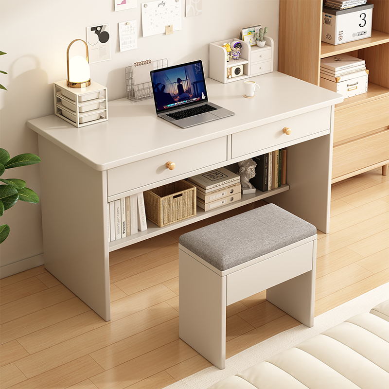 Home-use desk for small spaces, student study desk, writing desk, beadboard desk with drawers, single-person desktop computer table Home-use desk for small spaces, student study desk, writing desk, beadboard desk with drawers, single-person desktop computer table