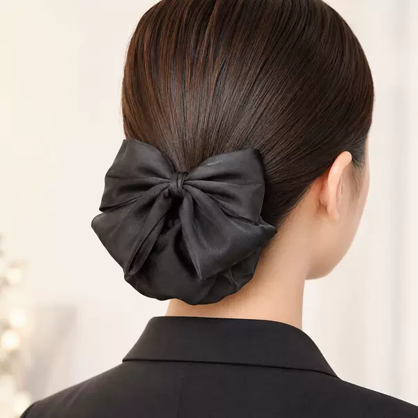 Fabric bow hair net for short hair, professional work hair accessory, hair clip, hair ornament