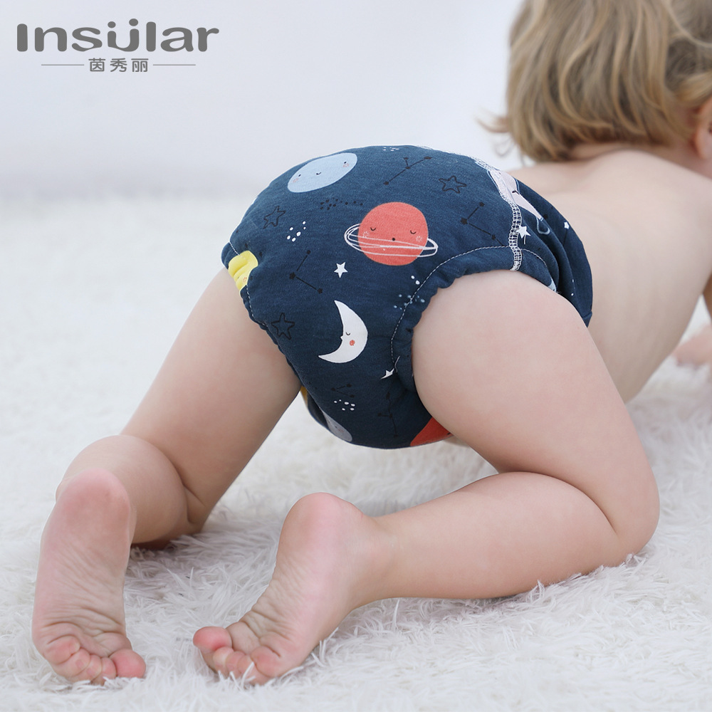 Inxiuli baby training pants washable 6-layer diaper pants learning pants baby cloth diapers breathable diaper pants cross-border