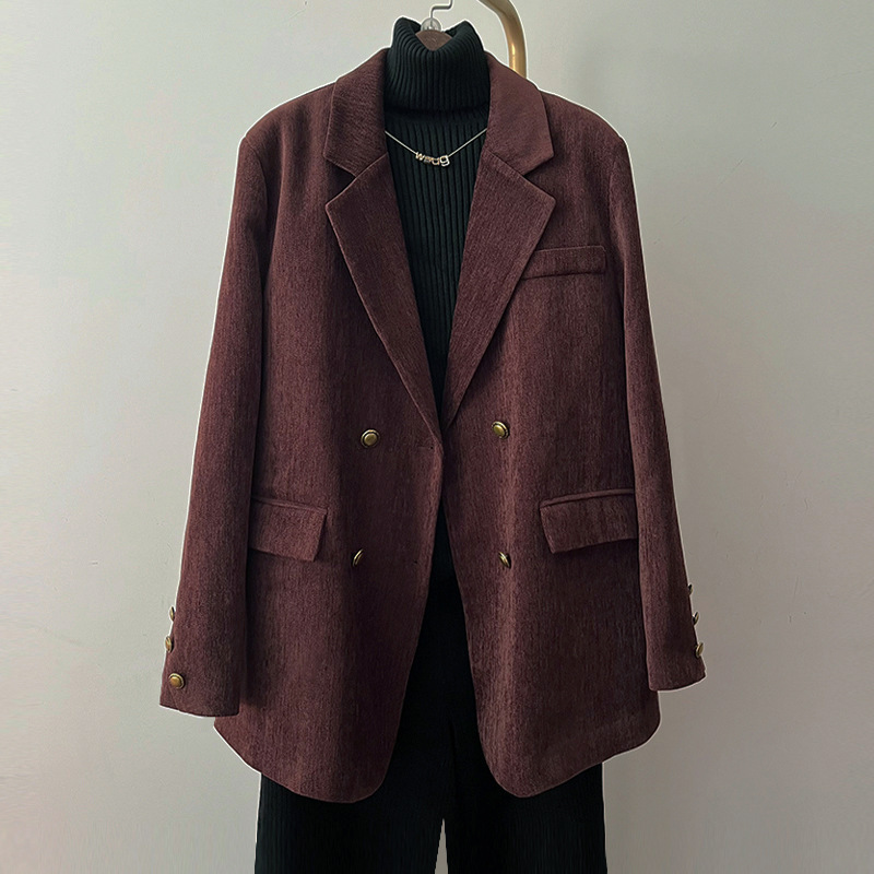plus size Suit Retro Angora Red Suit Coat High-end Autumn and Winter New Loose Elegant Top for Women plus size Suit Retro Angora Red Suit Coat High-end Autumn and Winter New Loose Elegant Top for Women