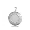 Silver round circle within a circle pendant