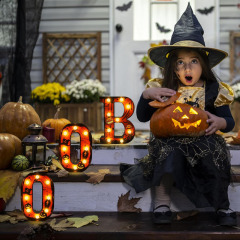 オイルプリントブーレターライト LED ハロウィンシーンレイアウト装飾雰囲気ライトデスクトップ発光ホラー小道具ライトサイン