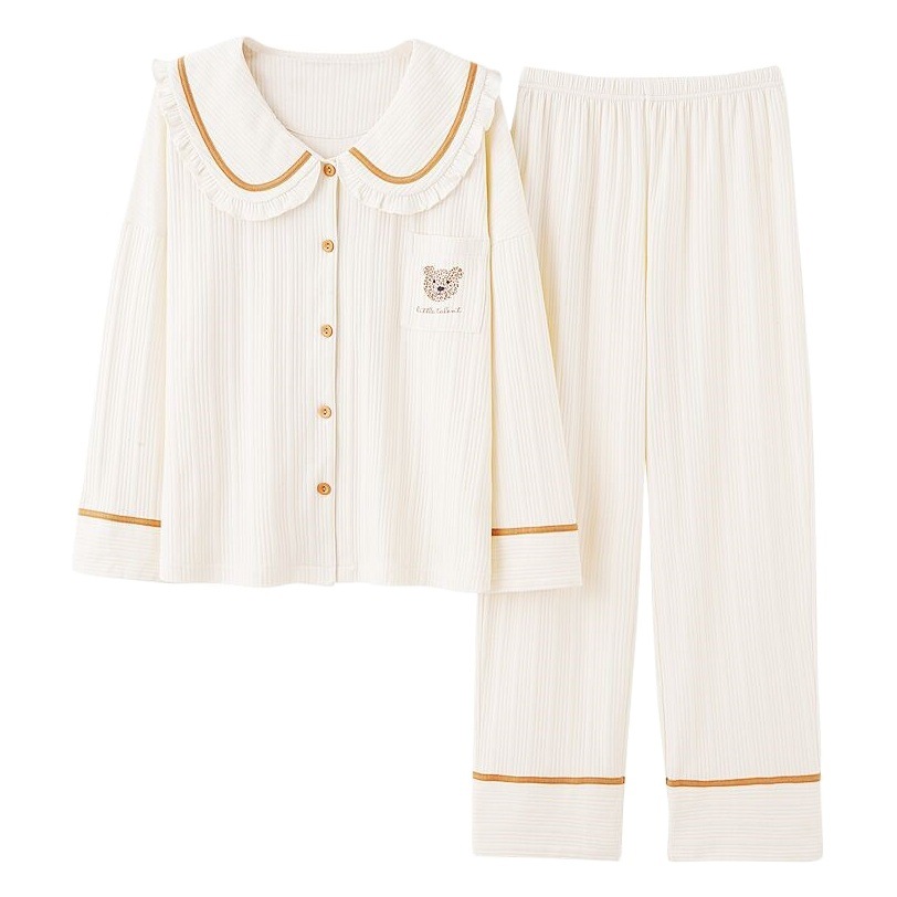 Pijamas de mujer de primavera y otoño 100% algodón de manga larga celebridad de Internet lindo traje de Casa primavera y verano 2021 Nuevo