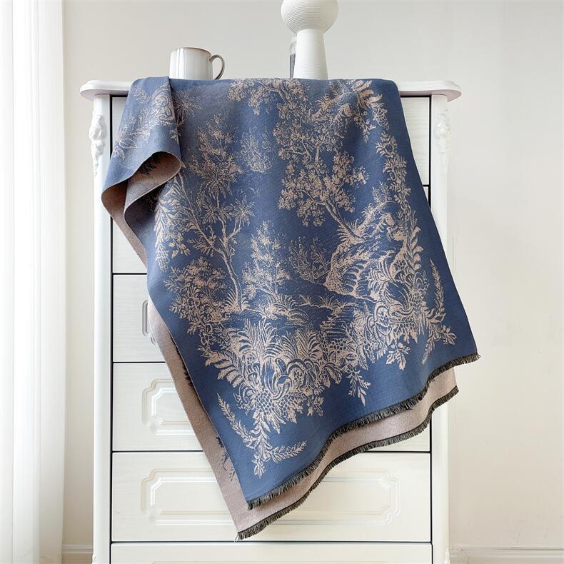 Autunno e inverno nuovi dipinti di paesaggi elegante moda sciarpa scialle lusso donna imitazione cashmere caldo collo_voghion.com