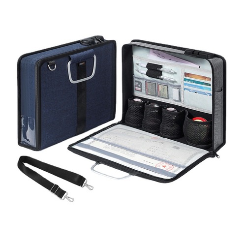 Portable Handheld Document Organizer Bag for Stamps and Paperwork, including Household Registration Book and Business License, with Stamp Case