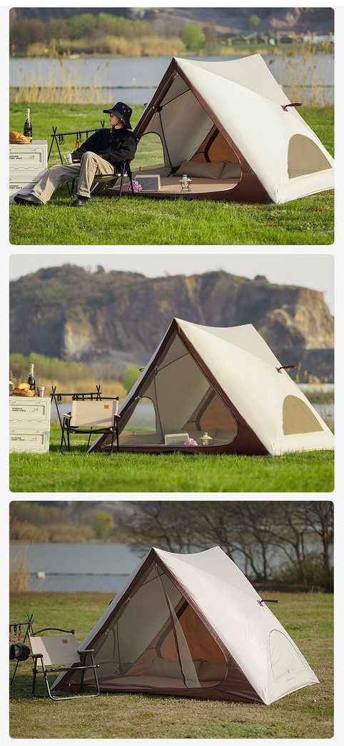 Beach tent park automatic quick-open triangular tent outdoor portable folding camping sunshade tent