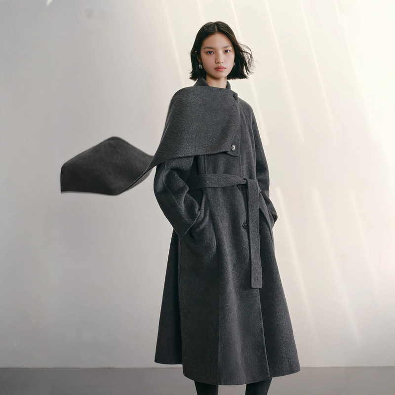 Domestic Niaojia 2025 New Winter Women's Fashion Versatile Mid-Length Scarf Woolen Coat A1Aaf4457 Domestic Niaojia 2025 New Winter Women's Fashion Versatile Mid-Length Scarf Woolen Coat A1Aaf4457
