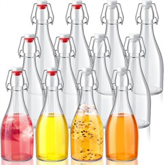 ロックラウンド空のワインボトル透明飲料ボトル密封酵素ミルクジュースボトル家庭用スナップオンシール蓋空ボトル