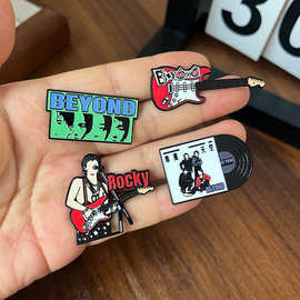 跨境热卖Beyond乐队人物造型个性胸针滴油胸针别针徽章衣领配饰品