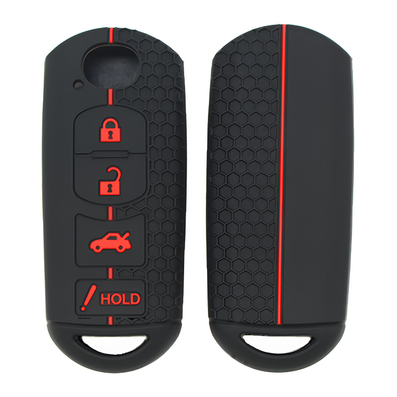 Mazda – Honeycomb Silicone Key Cover Static Rod/Key Bag - red