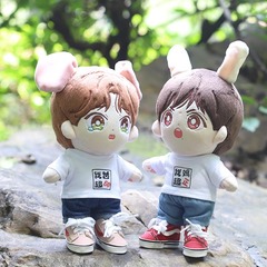 20厘米15厘米娃衣T恤明星同款T恤exo玩偶娃娃白T恤潮牌短袖黑T恤