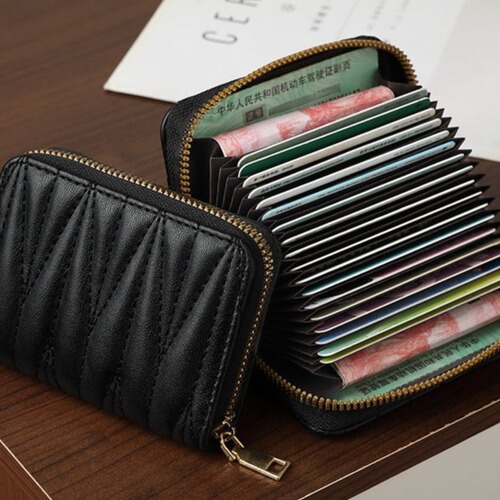 Lady's 2024 New Arrival Large Capacity Multi-Card Slot Compact Anti-Magnetic Wallet with Card Holder