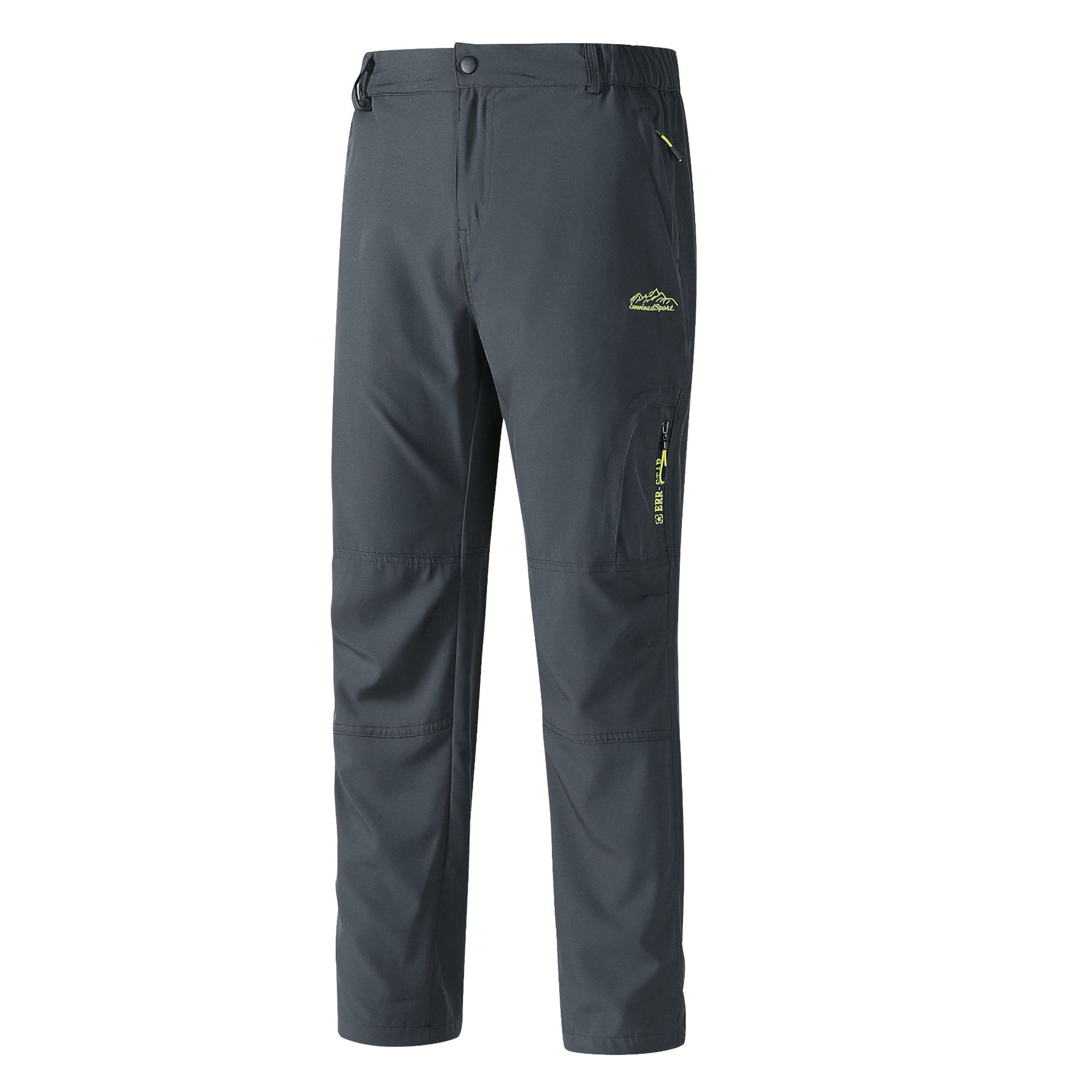 Leichte Cargo-Wanderhose für Herren, Sommer-Outdoor-Arbeitshose mit schnelltrocknendem, winddichtem Stoff, gerader Schnitt für Reisen und Camping, Schwarz/Grau_voghion.com