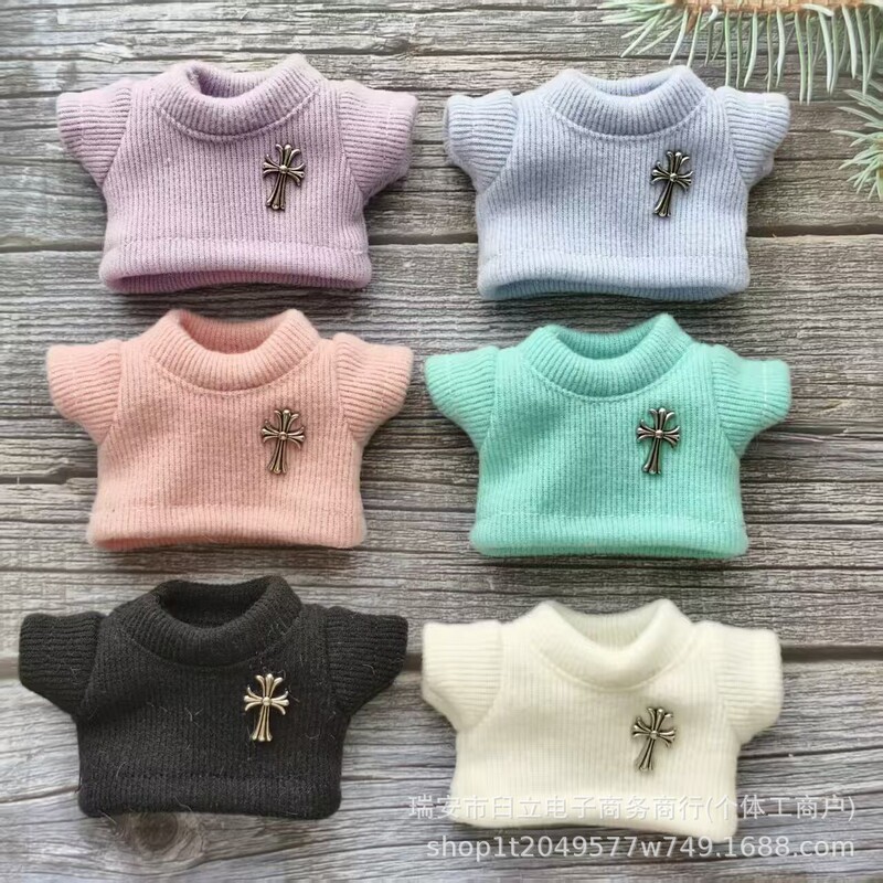 15cm 17cm Baby Clothes First, Second and Third Generation Bubu Macaron Blind Box Sitting Party Knitted Suit Hat