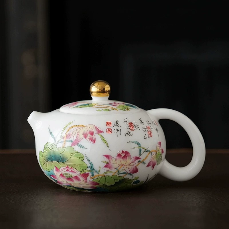 Ceramic teapot, sophisticated tea set, tea cup, light luxury style