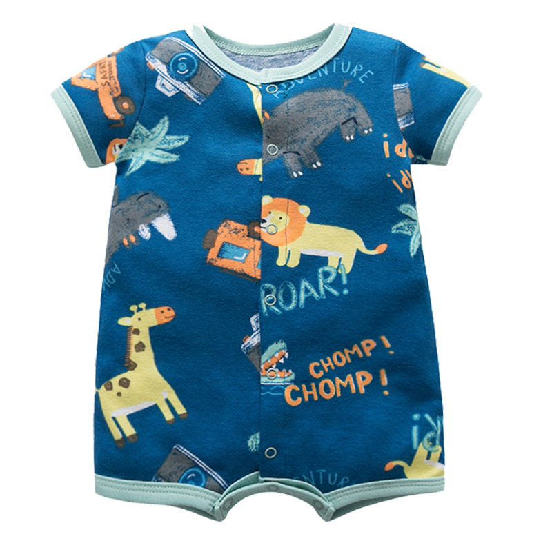 Fábrica al por mayor recién nacido mono de primavera y verano de algodón de manga corta mameluco boxeador mameluco niños y niñas bebé mameluco ropa para niños