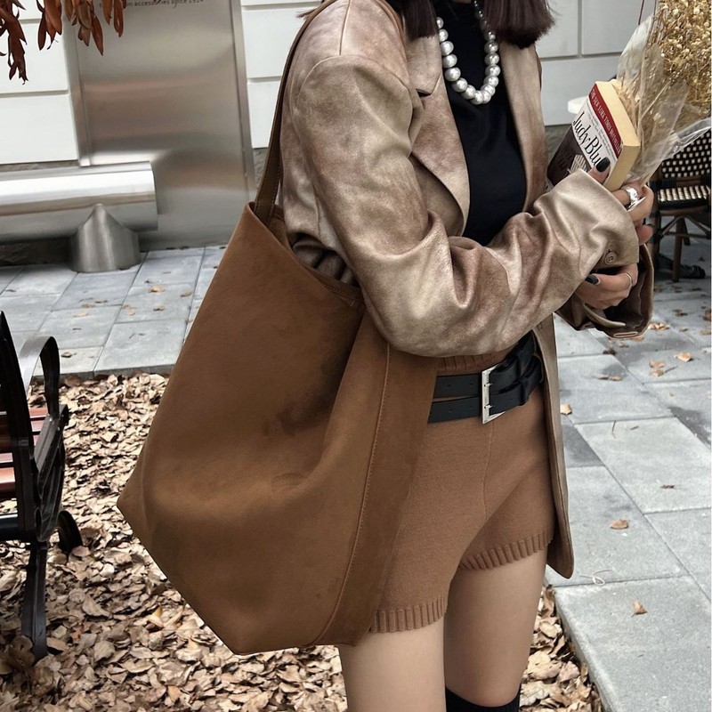 磨砂皮托特包包女2025秋冬新款高级子母大容量时尚通勤单肩斜挎包|undefined