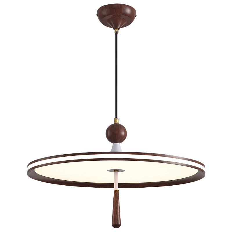 Lámpara del restaurante, viento tranquilo, mesa de comedor de color nuez, platillos voladores, línea de suspensión simple, estilo medieval, lámpara de protección de ojos creativa 003L