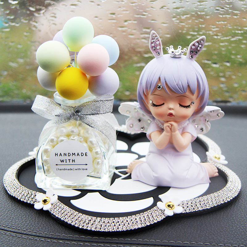 Adornos de coche Annie de diamantes adornos de coche ángel resina linda niña de dibujos animados interior del coche regalo de cumpleaños