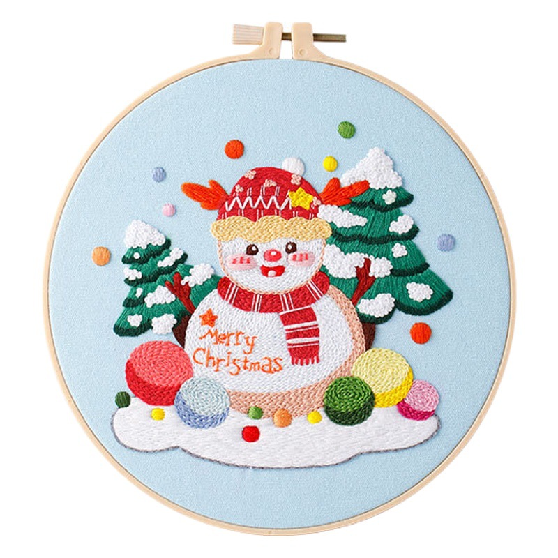 DIY bordado hecho a mano material paquete 2023 Navidad NUEVO ORIGINAL Feliz Navidad regalo Santa muñeco de nieve