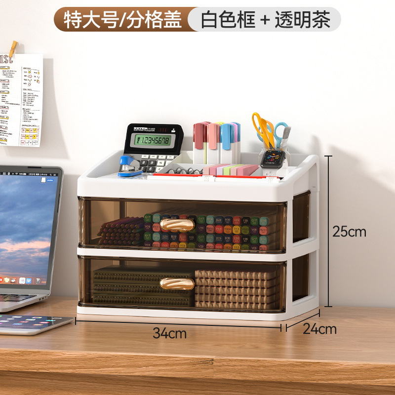 Caja de almacenamiento transparente de escritorio tipo cajón escritorio de oficina ordenar artefactos cosméticos estante caja de armario