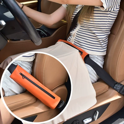Car Leg Sunshade Curtain, Leg Cover, Sun Protection Cloth, Uv Protection, Cross-Border Multifunctional Car Seatbelt Shoulder Protector (Sun shade) - love-horse-orange