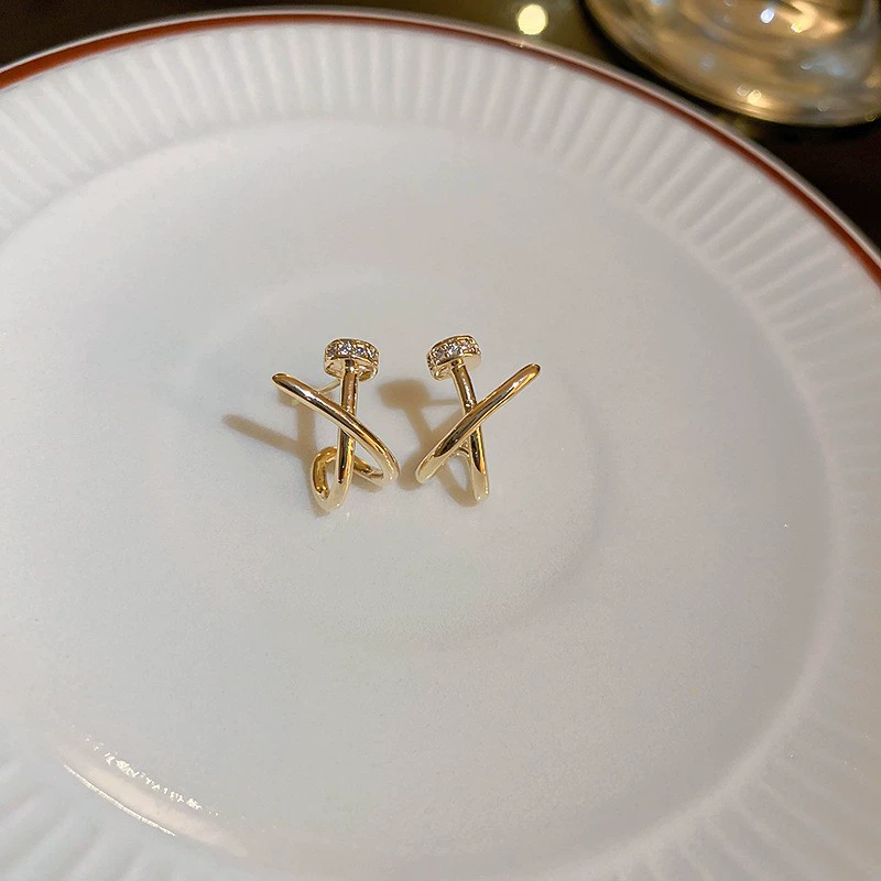 Серьги (Baoyu) металлическая серебряная игла, простой элегантный дизайн, высокое качество