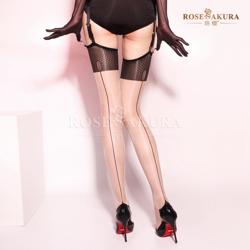 Luo Ying 8443 Aurora Series Retro Honeycomb Keyhole Rear Line Stockings Oil Bright Sexy Bright Silk Stockings