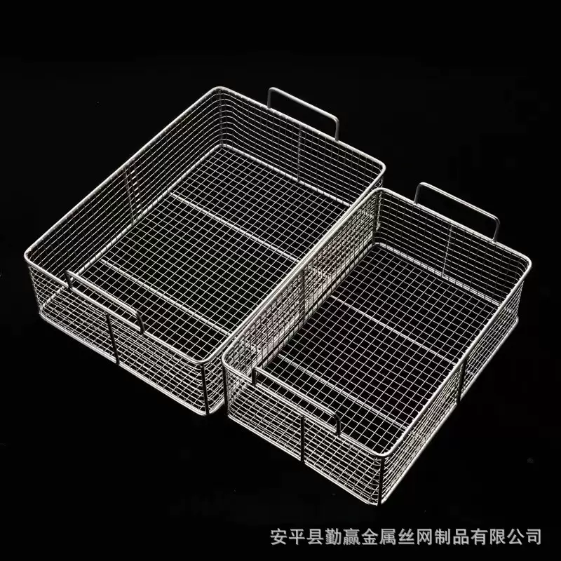 定制不锈钢炸鸡油条滤油筛商用方形裹粉过滤篮油炸食品多功能炸篮