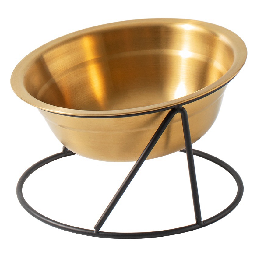 Tazón de gato de acero inoxidable tazón de comida para gatos tazón de perro tazón de bebida tazón de comida protección cervical de acero inoxidable para mascotas doble tazón de gato