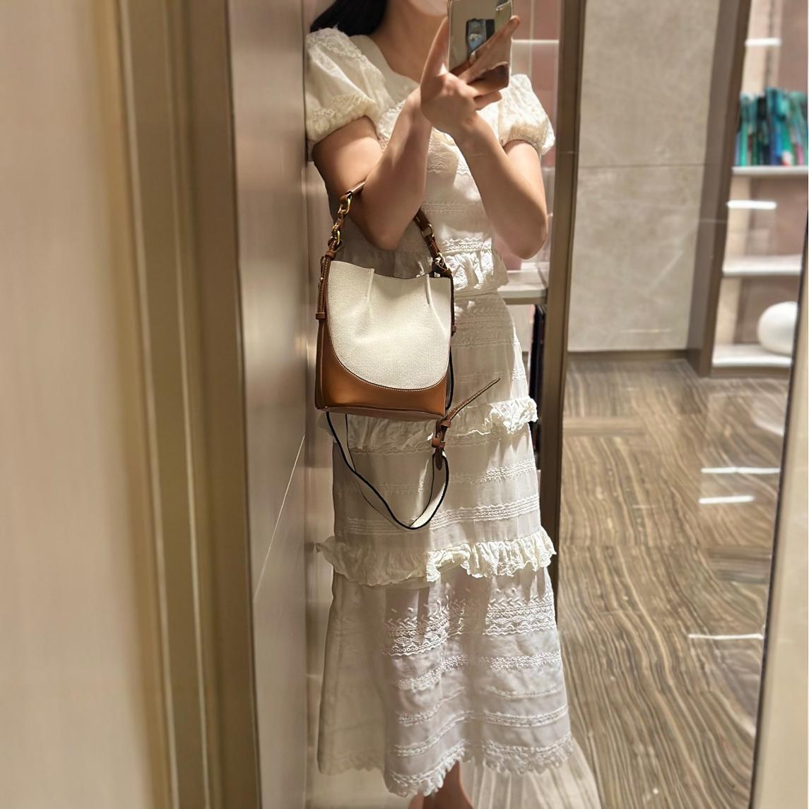 Bolso de mujer de gran capacidad correa de hombro ancho bolso de hombro de lona de tela correa de abertura bolsa de cubo elementos trenzados portátiles