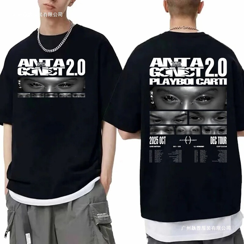 Rapper Playboi Carti Antagonist Tour T-Shirt Men's Clothing Hip Hop 9 Unisex Style