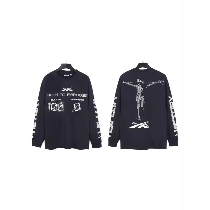 地獄星アメリカ長袖tシャツ男性ins街頭ファッションブランド上着秋冬ゆるいカジュアル綿シャツ|undefined