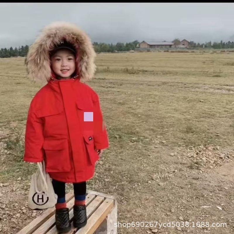 莆田大鹅儿童羽绒服08款远征加拿大同款亲子装派克大衣童加厚外套|undefined