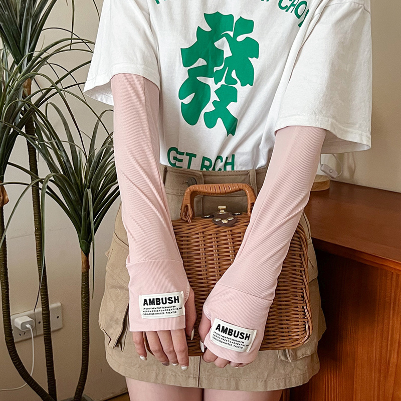 Mangas de hielo, mangas de protección solar, ciclismo al aire libre de verano, mangas de brazos transpirables, guantes, mangas de mano integradas, mangas de hielo de protección solar