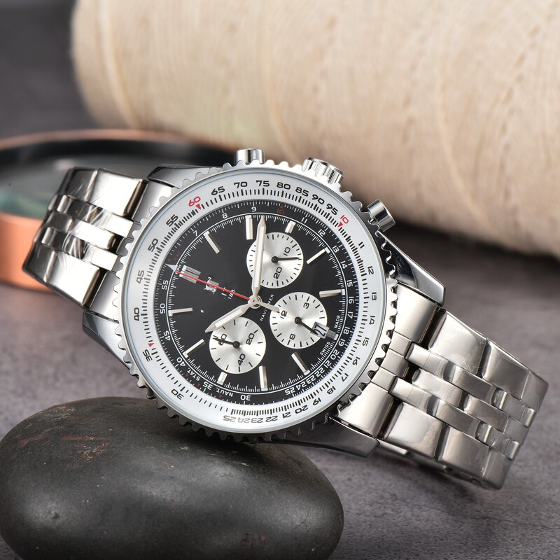 Cross-Border Supply of the Same Model from Hundreds of Brands, Six-Hand Full-Function Quartz Men's Watch, Fashionable Hot-Selling Leather Strap Watch, Couple's Watch