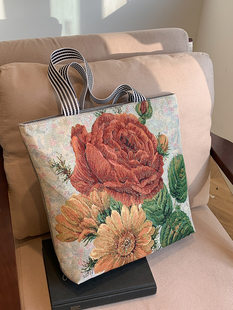 Cartoon shopping bag, one-shoulder bag, cloth bag