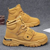 Высокие ботинки (Martens) мужские, массивная рифлёная подошва, с мягким воротником, 39–44