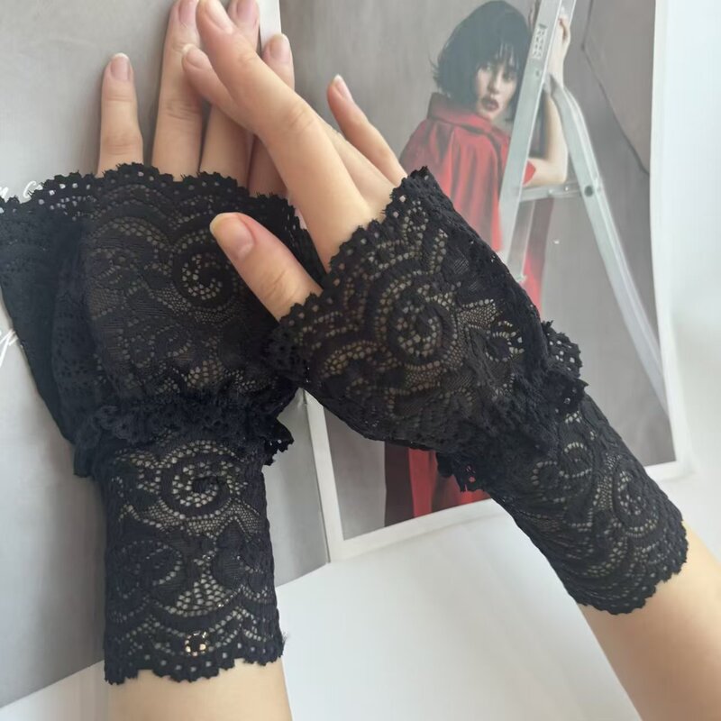 Lace Fake Sleeves, Versatile Lace Hollow Cuffs, Spring and Autumn Decorative Wrist Bell Sleeves for Women, Cross-Border Manufacturers Wholesale
