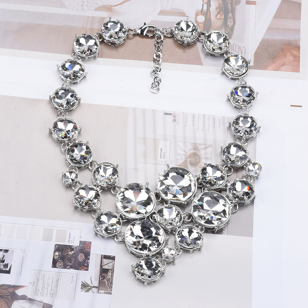 Exaggerated Round Alloy Inlay Glass Women's Necklace display picture 7