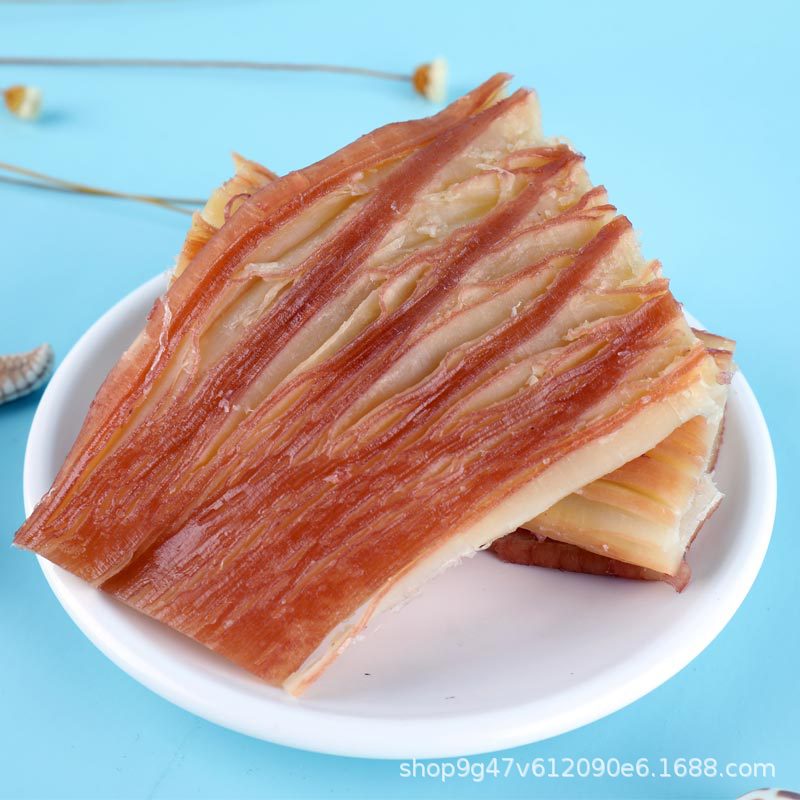 Beachside People's Steamed Squid Slices 200g Strips Hand-Torn Dried Squid Snacks Ready-to-Eat Seafood Flavor Snack for Craving