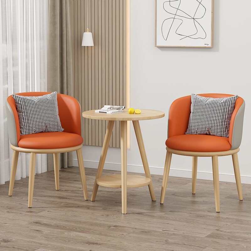 Balcony leisure table and chairs, living room light luxury new chair set, homestay hotel meeting table and chair set, three-piece set Balcony leisure table and chairs, living room light luxury new chair set, homestay hotel meeting table and chair set, three-piece set