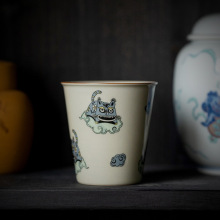 如虎添翼手握大茶杯个人专用喝茶暖手杯家用陶瓷主人杯单个品茗杯