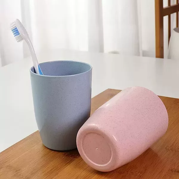 Wheat Straw Mouthwash Cup, Simple Toothbrush Cup, Plastic Round Cup, Wash Cup, Household Cup, Wholesale Hotel Drinking Cup