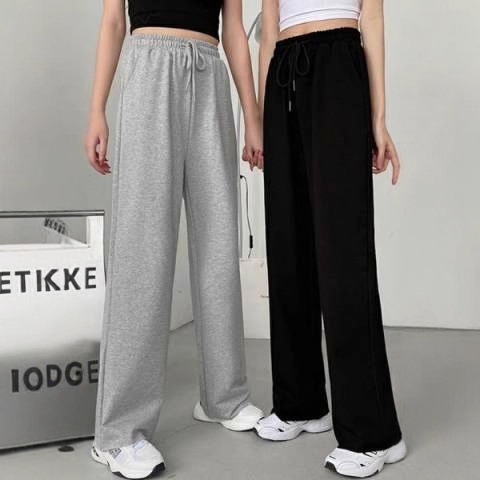 Women's Sweatpants 2026 Spring and Autumn Thin Korean Style Loose Straight-Leg Pants Slimming Jogger Casual Solid Color Sweatpants