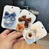 Children's cloth, cute hairgrip, hair accessory with bow flower-shaped, flowered, no hair damage, Korean style