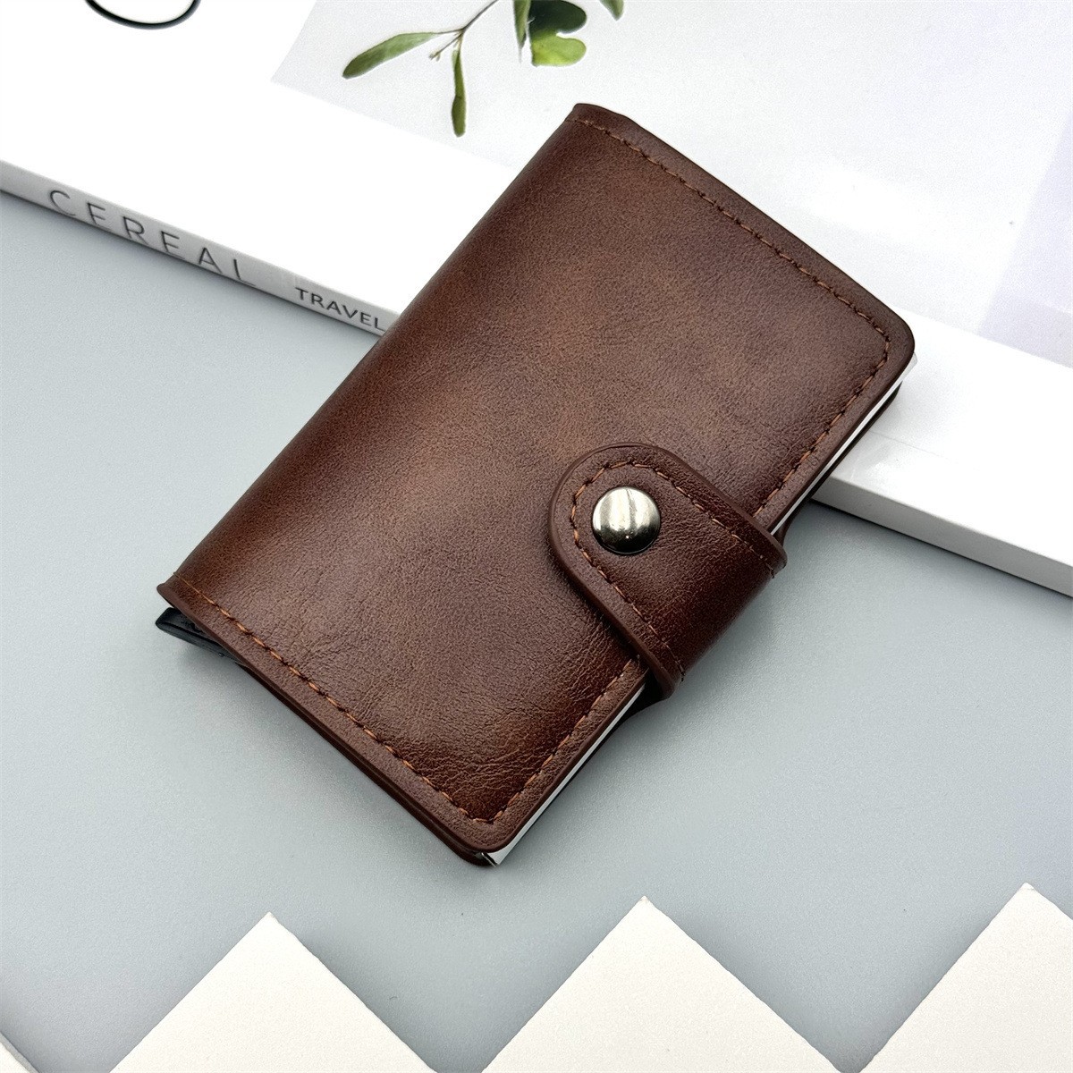 Transfronterizos para hombres cepillo antirrobo anti-damagnetizado fibra de carbono RFID bolsa de tarjetas de aleación de aluminio bolsa de tarjetas bancarias Amazon stock