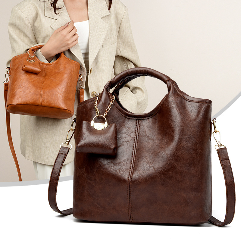 Cross-Border Versatile Small Handbag Women's Bag 2025 New Retro Crossbody Bag Fashion Small Tote Bucket Bag Tote Bag