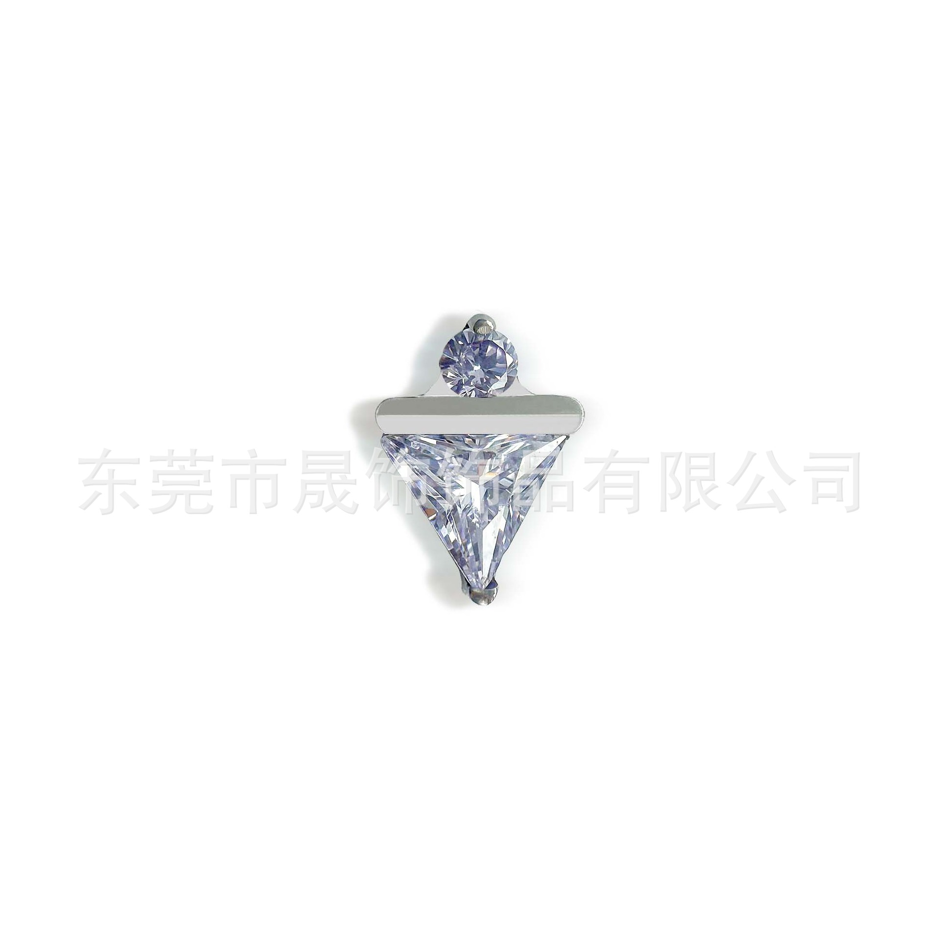 F136 Titanium 三角 包 Cubic Zirconia Ear Stud 冰激凌 Helix Cartilage Stud G23 Implant Grade Titanium 人体 Piercing Jewelry Accessories