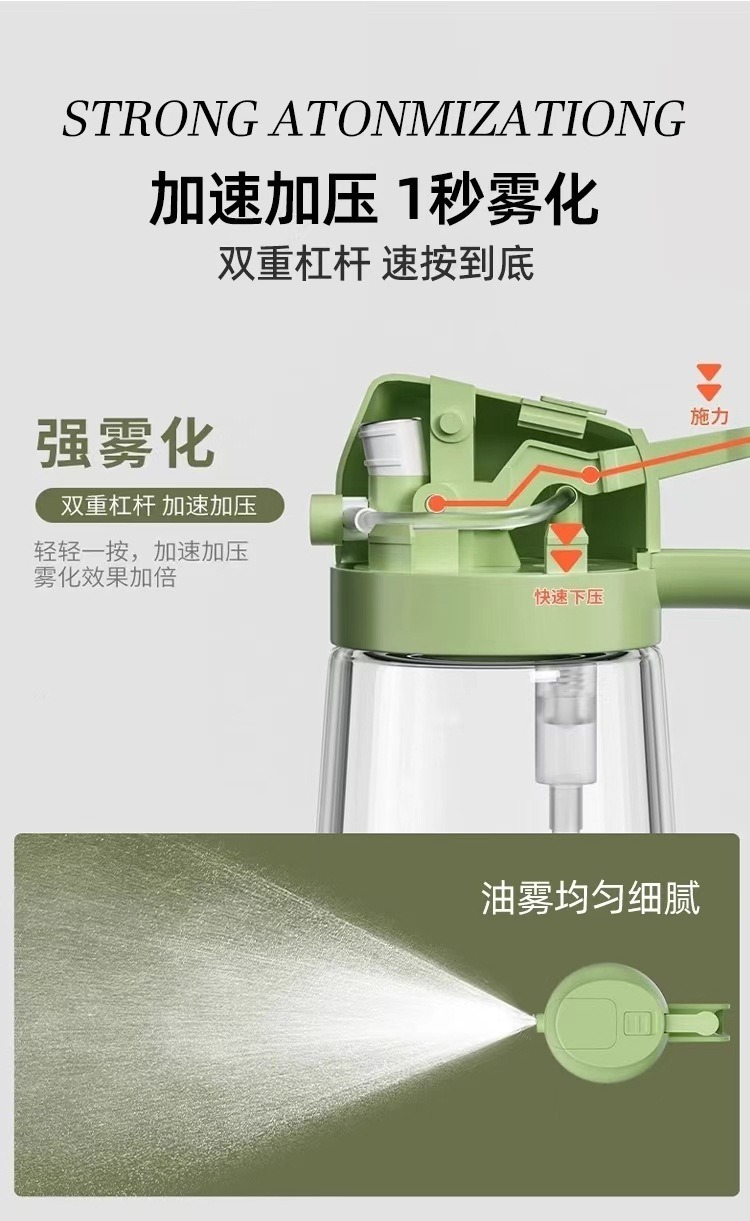 Wholesale 2-in-1 Oil Sprayer Pouring Pot Kitchen Food-Grade Spray Bottle Sealed Leak-Proof Non-Drip Oil Spray Pot Glass Oil Bottle